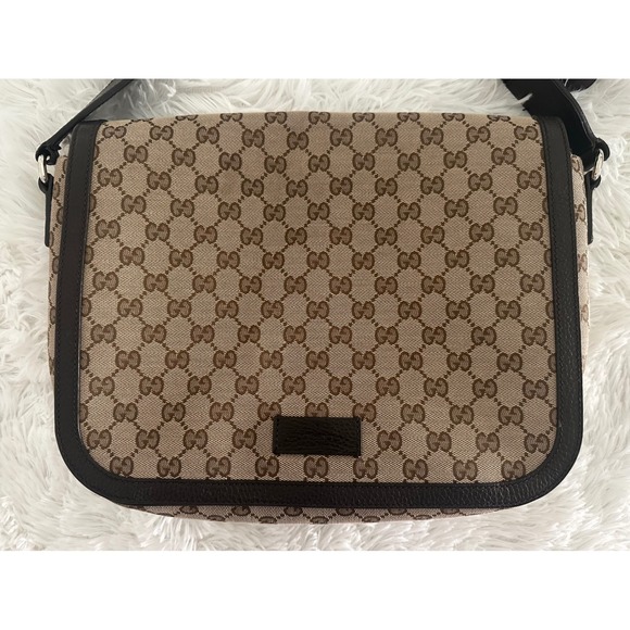 Gucci GG 449171 canvas flap messenger bag - Picture 2 of 16